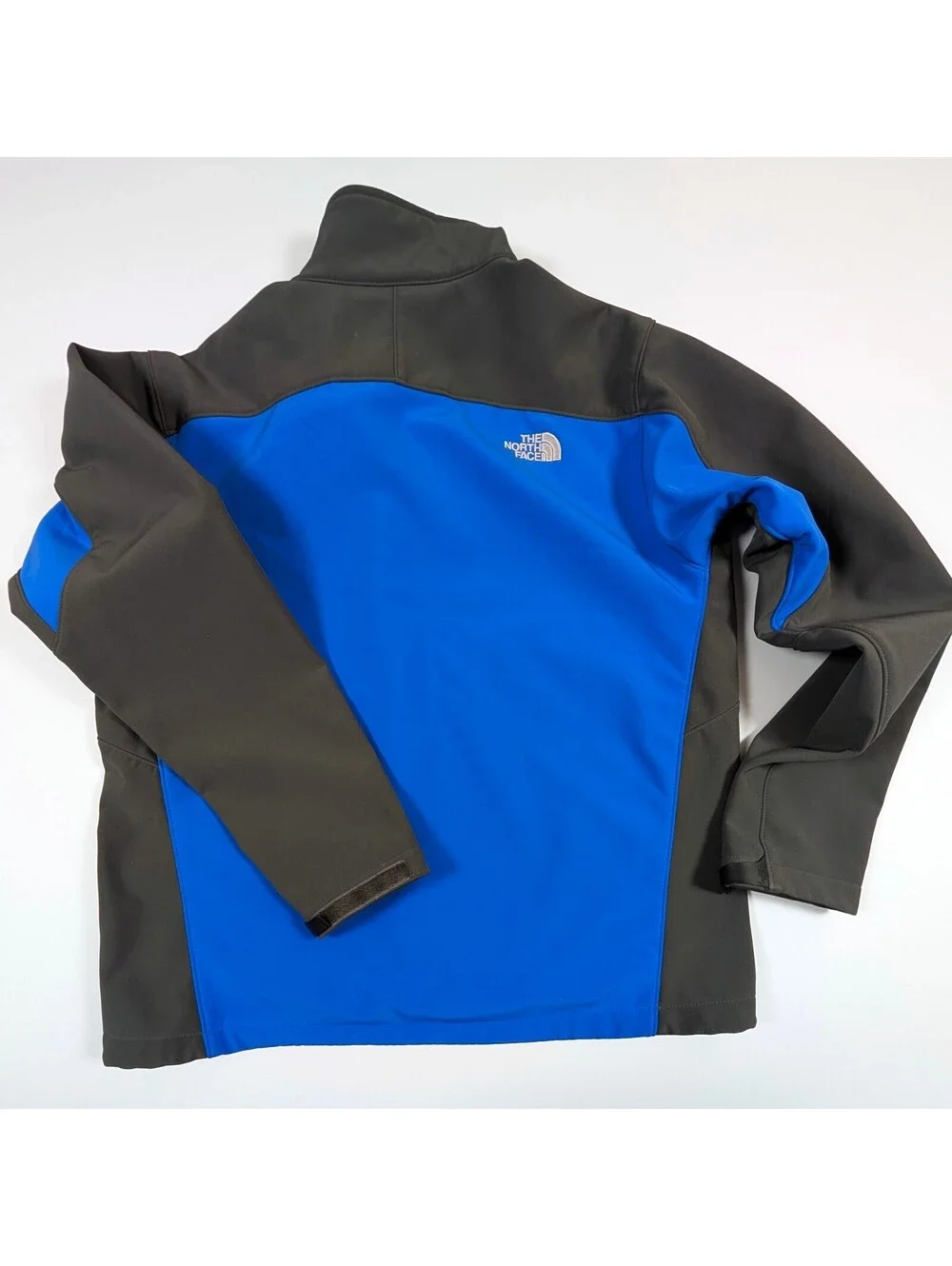 The North Face Softshell Jacket Mens XL Blue Gray Full Zip Wind Resistant